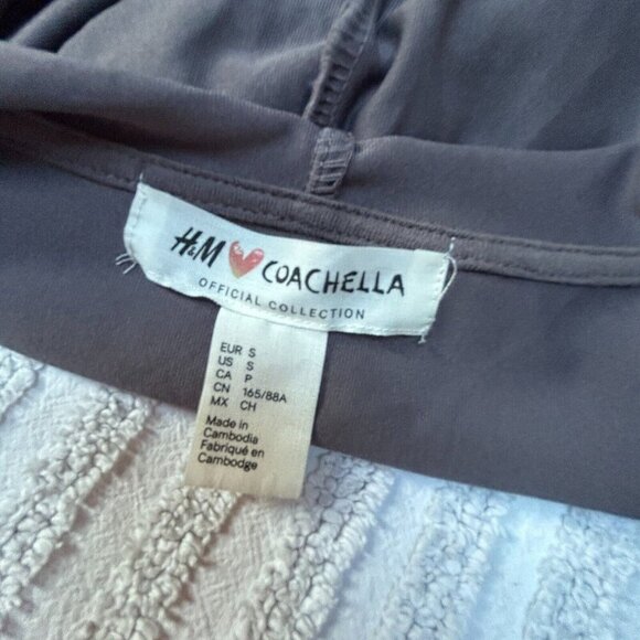 H&M Coachella Official Womens Metallic Full-Zip Hoodie Jacket Small Lightweight - Picture 7 of 9